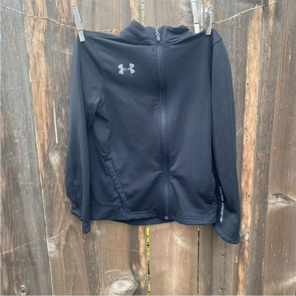 Under Armour Black Zip-Up kids Jacket size 8